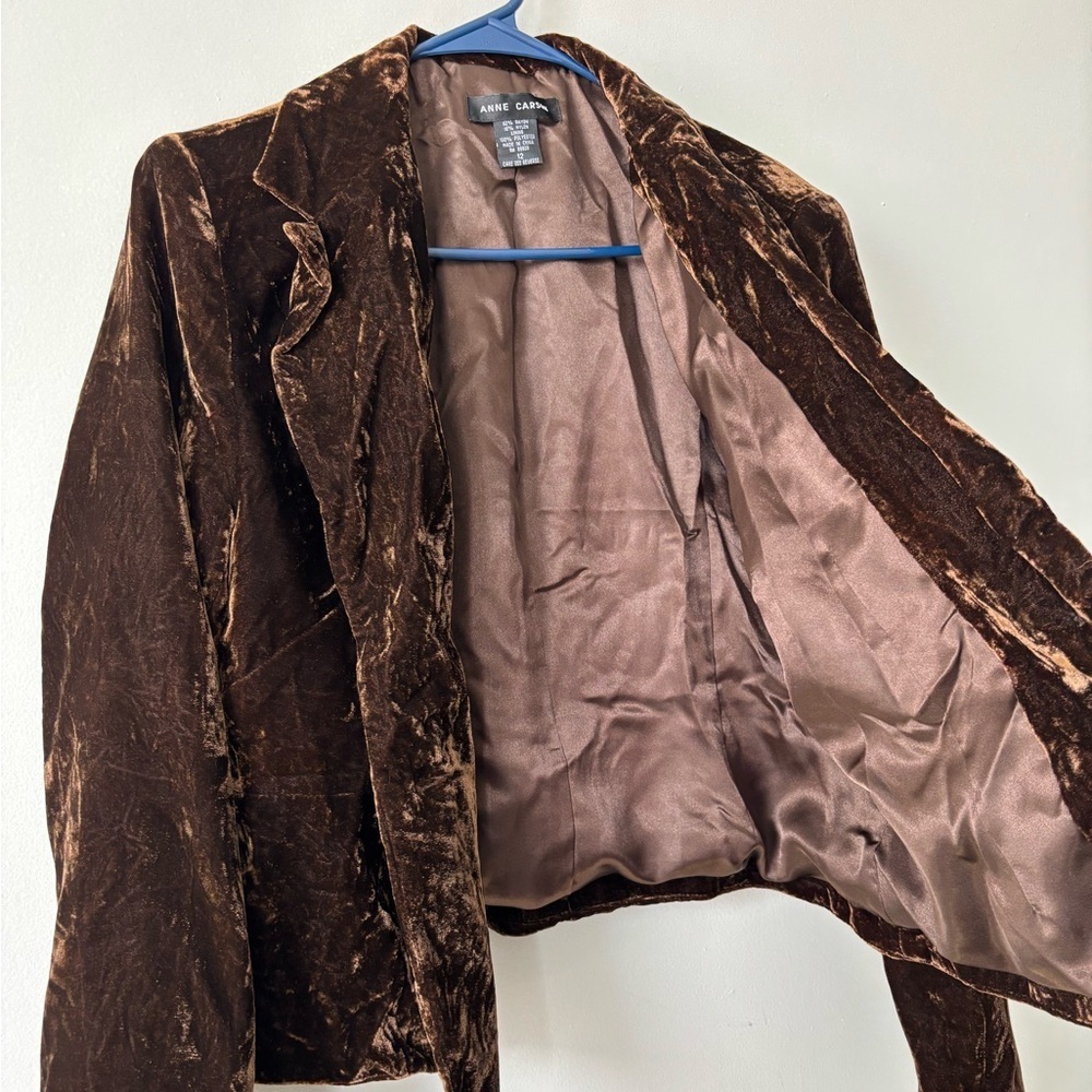 Y2K Fairycore Brown Velvet Veloir Jacket Fairy Indie Whymsigoth Medium Blazer - Picture 10 of 11
